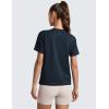 imageCRZ YOGA CottonBlend Workout Tops for Women Breathable Gym Athletic Short Sleeve Shirts Quick Dry Casual Basic TShirtTrue Navy