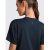 imageCRZ YOGA CottonBlend Workout Tops for Women Breathable Gym Athletic Short Sleeve Shirts Quick Dry Casual Basic TShirtTrue Navy