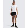 imageCRZ YOGA CottonBlend Workout Tops for Women Breathable Gym Athletic Short Sleeve Shirts Quick Dry Casual Basic TShirtWhite