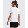 imageCRZ YOGA CottonBlend Workout Tops for Women Breathable Gym Athletic Short Sleeve Shirts Quick Dry Casual Basic TShirtWhite