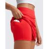 imageCRZ YOGA Dolphin Golf Skirts for Women A Line High Waisted Casual Athletic Mini Tennis Pickleball Skort with Zipper PocketDeep Red
