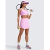 imageCRZ YOGA Dolphin Golf Skirts for Women A Line High Waisted Casual Athletic Mini Tennis Pickleball Skort with Zipper PocketVita Pink