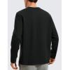 imageCRZ YOGA Fleece Crewneck Sweatshirt for Men Long Sleeve Breathable Workout Casual Pullover Basic Sweat ShirtsBlack