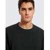 imageCRZ YOGA Fleece Crewneck Sweatshirt for Men Long Sleeve Breathable Workout Casual Pullover Basic Sweat ShirtsBlack