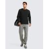 imageCRZ YOGA Fleece Crewneck Sweatshirt for Men Long Sleeve Breathable Workout Casual Pullover Basic Sweat ShirtsBlack