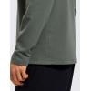 imageCRZ YOGA Fleece Crewneck Sweatshirt for Men Long Sleeve Breathable Workout Casual Pullover Basic Sweat ShirtsGrey Sage