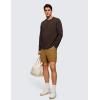 imageCRZ YOGA Fleece Crewneck Sweatshirt for Men Long Sleeve Breathable Workout Casual Pullover Basic Sweat ShirtsHot Fudge Brown