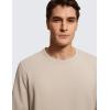 imageCRZ YOGA Fleece Crewneck Sweatshirt for Men Long Sleeve Breathable Workout Casual Pullover Basic Sweat ShirtsMojave Tan