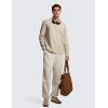 imageCRZ YOGA Fleece Crewneck Sweatshirt for Men Long Sleeve Breathable Workout Casual Pullover Basic Sweat ShirtsMojave Tan