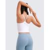 imageCRZ YOGA Girl Butterluxe Double Lined Sleeveless Tank Tops  Camisole Spaghetti Y Back for Teen Kid Sports DanceWhite