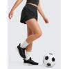 imageCRZ YOGA Girls 2 in 1 Dolphin Athletic Running Shorts with Pockets High Waist Teen Kid Workout Casual Tennis Soccer SplitBlack