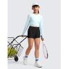 imageCRZ YOGA Girls 2 in 1 Dolphin Athletic Running Shorts with Pockets High Waist Teen Kid Workout Casual Tennis Soccer SplitBlack