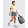 imageCRZ YOGA Girls 2 in 1 Dolphin Athletic Running Shorts with Pockets High Waist Teen Kid Workout Casual Tennis Soccer SplitGrey Sage