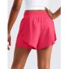 imageCRZ YOGA Girls 2 in 1 Dolphin Athletic Running Shorts with Pockets High Waist Teen Kid Workout Casual Tennis Soccer SplitLip Gloss Pink