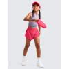 imageCRZ YOGA Girls 2 in 1 Dolphin Athletic Running Shorts with Pockets High Waist Teen Kid Workout Casual Tennis Soccer SplitLip Gloss Pink