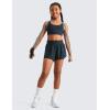 imageCRZ YOGA Girls 2 in 1 Dolphin Athletic Running Shorts with Pockets High Waist Teen Kid Workout Casual Tennis Soccer SplitTrue Navy