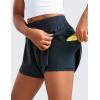 imageCRZ YOGA Girls 2 in 1 Dolphin Athletic Running Shorts with Pockets High Waist Teen Kid Workout Casual Tennis Soccer SplitTrue Navy