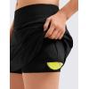 imageCRZ YOGA Girls Athletic Ruffle Skirts with Shorts Tennis Golf Dance School Kids Teen Skorts with PocketsBlack