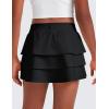 imageCRZ YOGA Girls Athletic Ruffle Skirts with Shorts Tennis Golf Dance School Kids Teen Skorts with PocketsBlack