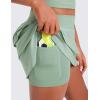 imageCRZ YOGA Girls Athletic Ruffle Skirts with Shorts Tennis Golf Dance School Kids Teen Skorts with PocketsGreen Palm Court