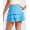 imageCRZ YOGA Girls Athletic Ruffle Skirts with Shorts Tennis Golf Dance School Kids Teen Skorts with PocketsKayak Blue