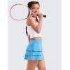 imageCRZ YOGA Girls Athletic Ruffle Skirts with Shorts Tennis Golf Dance School Kids Teen Skorts with PocketsKayak Blue