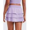 imageCRZ YOGA Girls Athletic Ruffle Skirts with Shorts Tennis Golf Dance School Kids Teen Skorts with PocketsLilac