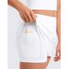 imageCRZ YOGA Girls Athletic Ruffle Skirts with Shorts Tennis Golf Dance School Kids Teen Skorts with PocketsWhite