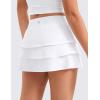 imageCRZ YOGA Girls Athletic Ruffle Skirts with Shorts Tennis Golf Dance School Kids Teen Skorts with PocketsWhite