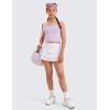 imageCRZ YOGA Girls Athletic Ruffle Skirts with Shorts Tennis Golf Dance School Kids Teen Skorts with PocketsWhite
