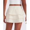 imageCRZ YOGA Girls Athletic Ruffle Skirts with Shorts Tennis Golf Dance School Kids Teen Skorts with PocketsWhite Apricot