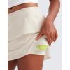 imageCRZ YOGA Girls Athletic Ruffle Skirts with Shorts Tennis Golf Dance School Kids Teen Skorts with PocketsWhite Apricot