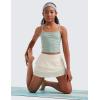 imageCRZ YOGA Girls Athletic Ruffle Skirts with Shorts Tennis Golf Dance School Kids Teen Skorts with PocketsWhite Apricot