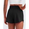 imageCRZ YOGA Girls Athletic Shorts with Zip Pocket  High Waist Flowy Ruffle Skirt for Workout Running Tennis Teen Kids LinerBlack