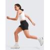 imageCRZ YOGA Girls Athletic Shorts with Zipper Pocket for Teens Kids Running Workout Casual Tennis Soccer Lightweight LinerBlack