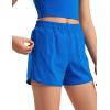 imageCRZ YOGA Girls Athletic Shorts with Zipper Pocket for Teens Kids Running Workout Casual Tennis Soccer Lightweight LinerSparkle Blue