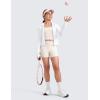 imageCRZ YOGA Girls Butterluxe Athletic Biker Shorts  Kids Teen High Waist Lounge Active Dance Yoga Running Buttery SoftMilky White