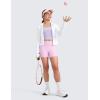 imageCRZ YOGA Girls Butterluxe Athletic Biker Shorts  Kids Teen High Waist Lounge Active Dance Yoga Running Buttery SoftVita Pink