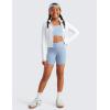 imageCRZ YOGA Girls Butterluxe Athletic High Waist Biker Shorts with Pockets  Lounge Active Dance Yoga Running Kids TeenCambric Blue