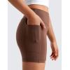 imageCRZ YOGA Girls Butterluxe Athletic High Waist Biker Shorts with Pockets  Lounge Active Dance Yoga Running Kids TeenCoffee Brown