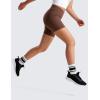 imageCRZ YOGA Girls Butterluxe Athletic High Waist Biker Shorts with Pockets  Lounge Active Dance Yoga Running Kids TeenCoffee Brown