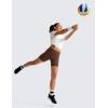 imageCRZ YOGA Girls Butterluxe Athletic High Waist Biker Shorts with Pockets  Lounge Active Dance Yoga Running Kids TeenCoffee Brown