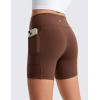 imageCRZ YOGA Girls Butterluxe Athletic High Waist Biker Shorts with Pockets  Lounge Active Dance Yoga Running Kids TeenCoffee Brown