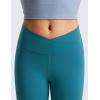 imageCRZ YOGA Girls Butterluxe Crossover Athletic Leggings  High Waist V Cross Kids Lounge Pants Yoga Active Dance Running TightsBorealis Green