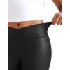 imageCRZ YOGA Girls Butterluxe Crossover Athletic Leggings  High Waist V Cross Kids Lounge Pants Yoga Active Dance Running TightsFaux Leather Black