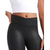 imageCRZ YOGA Girls Butterluxe Crossover Athletic Leggings  High Waist V Cross Kids Lounge Pants Yoga Active Dance Running TightsFaux Leather Black