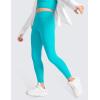 imageCRZ YOGA Girls Butterluxe Crossover Athletic Leggings  High Waist V Cross Kids Lounge Pants Yoga Active Dance Running TightsNeonspectral Blue