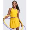imageCRZ YOGA Girls Butterluxe Double Lined Tank Tops High Neck Racerback Cropped Basic Sleeveless Dance YogaHigh Visibility Yellow