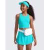 imageCRZ YOGA Girls Butterluxe Double Lined Tank Tops High Neck Racerback Cropped Basic Sleeveless Dance YogaSpectral Blue
