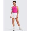imageCRZ YOGA Girls Butterluxe Double Lined Tank Tops Waist Length High Neck Racerback Sleeveless Teen Kids Active Casual DanceHibiscus Purple